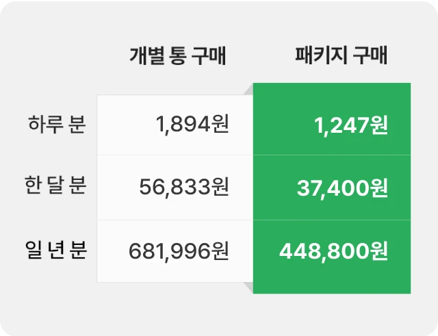 개별통 구매 비교